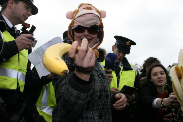 'National Bananas Front' demonstration in Ede, March 26th 2011. Photo: Karen Eliot