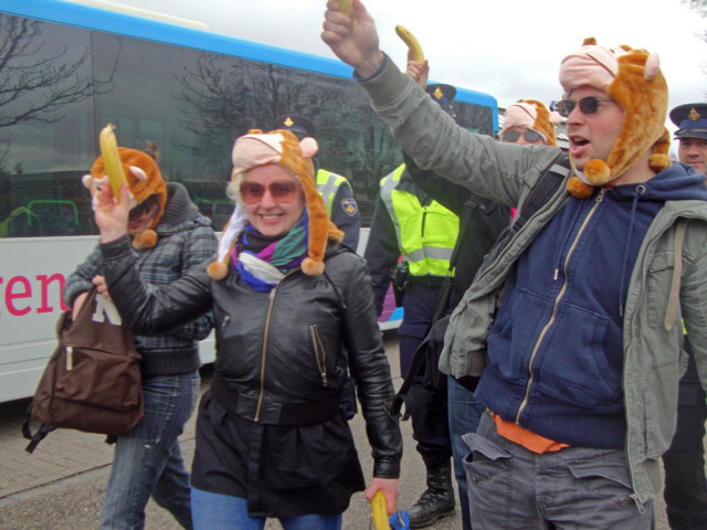 'National Bananas Front' demonstration in Ede, March 26th 2011. Photo: Karen Eliot
