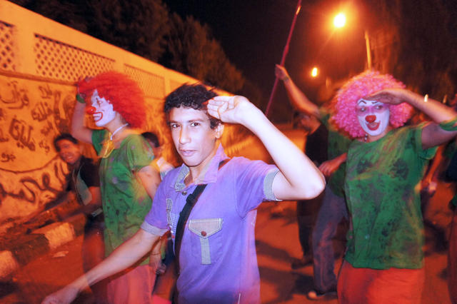 Rebelclowns at the CirCairo festival, Cairo, October 2012. Photo: Karen Eliot