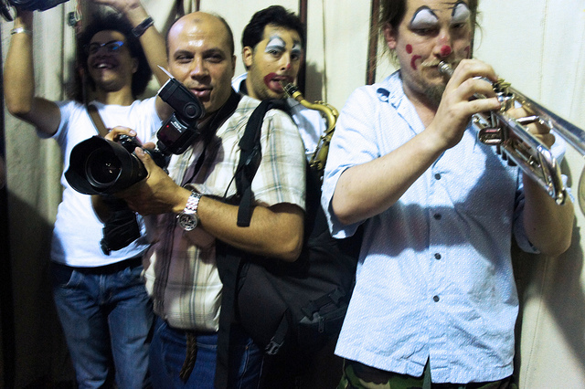 Rebelclowns at the CirCairo festival, Cairo, October 2012. Photo: Karen Eliot