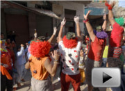 Rebel Clowning Practice on the streets in the neighbourhood Kom ElDeka in Alexandria - November 2012