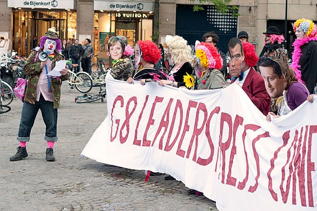 'G8 Leaders Fool's Pride' press conference in Amsterdam, 2011-05-26. Photo: Paul Koene